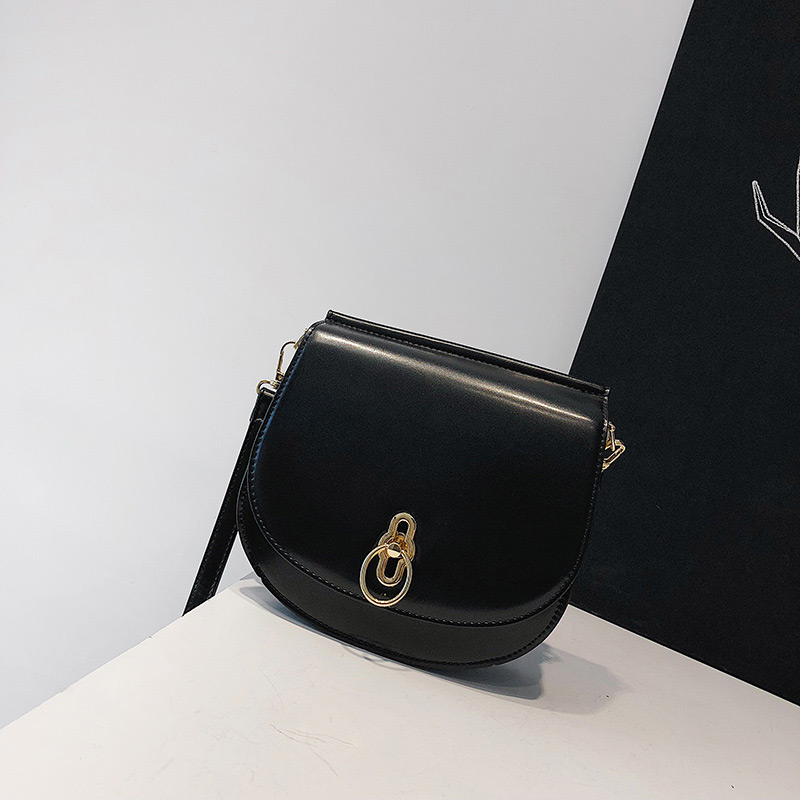 Fashion Black Buckle Decorated Shoulder Bag,Shoulder bags