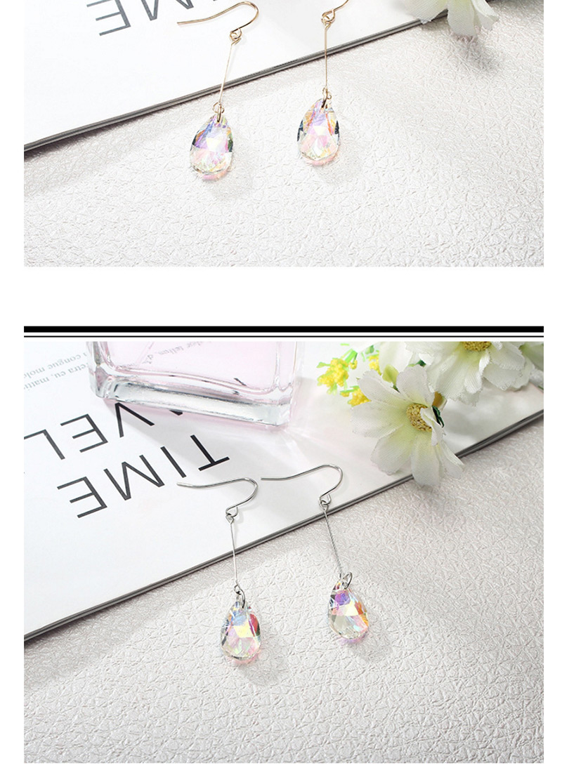 Fashion Red+silver Color Water Drop Shape Decorated Earrings,Drop Earrings