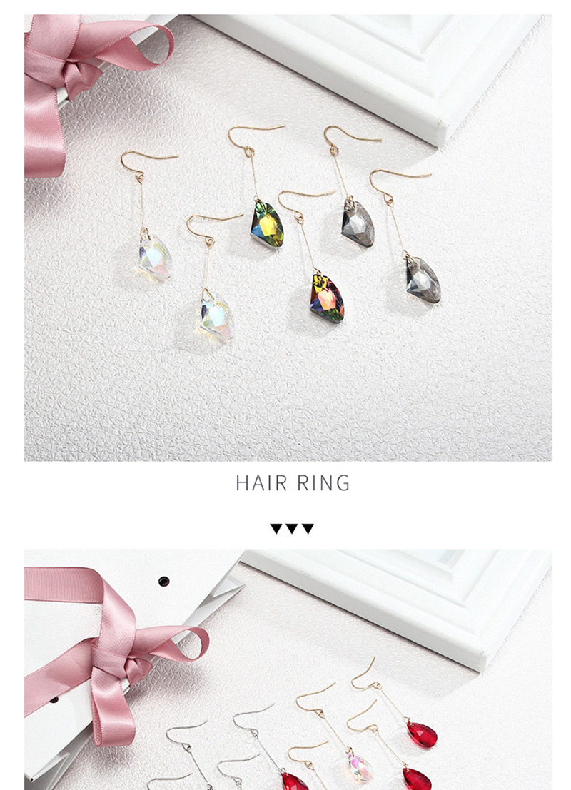 Fashion Silver Color+gray Water Drop Shape Decorated Earrings,Drop Earrings
