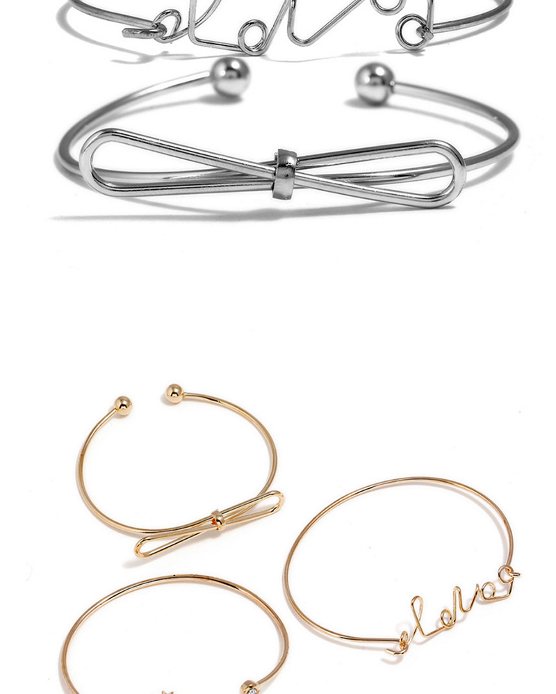 Fashion Gold Color Pineapple&bowknot Shape Decorated Bracelet (3 Pcs ),Fashion Bangles