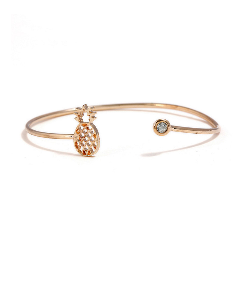 Fashion Gold Color Pineapple&bowknot Shape Decorated Bracelet (3 Pcs ),Fashion Bangles