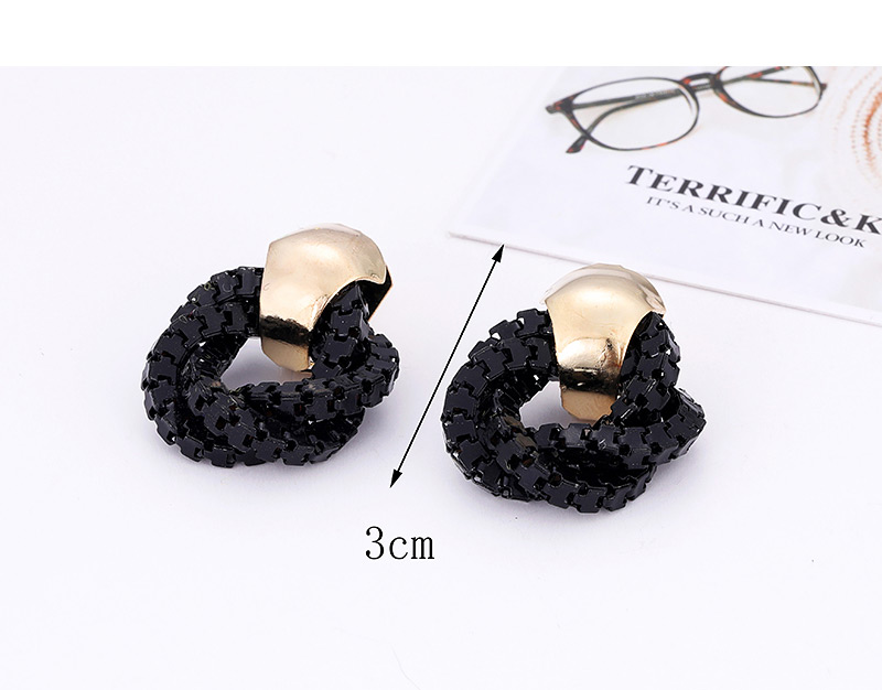 Fashion Gray Round Shape Decorated Earrings,Stud Earrings