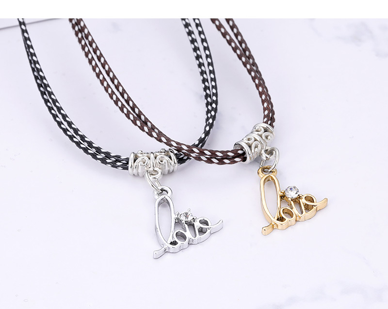 Fashion Black Letter Shape Decorated Necklace (2 Pcs ),Jewelry Sets
