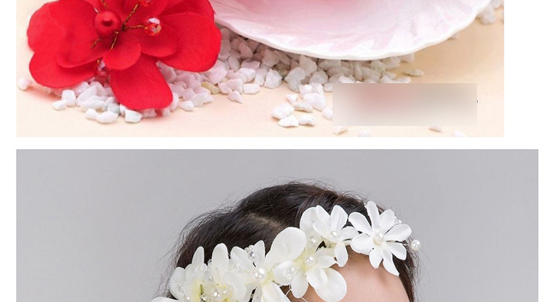 Fashion White Flower Shape Decorated Hair Accessories,Hair Ribbons