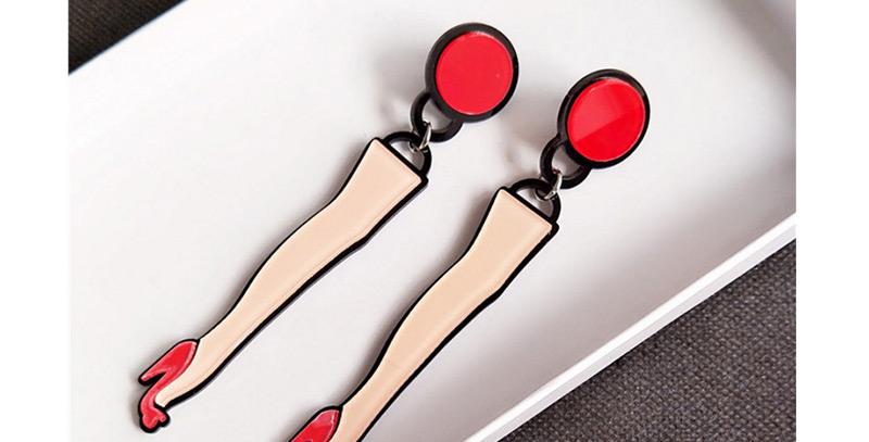 Fashion Red Pure Color Decorated Earrings,Drop Earrings