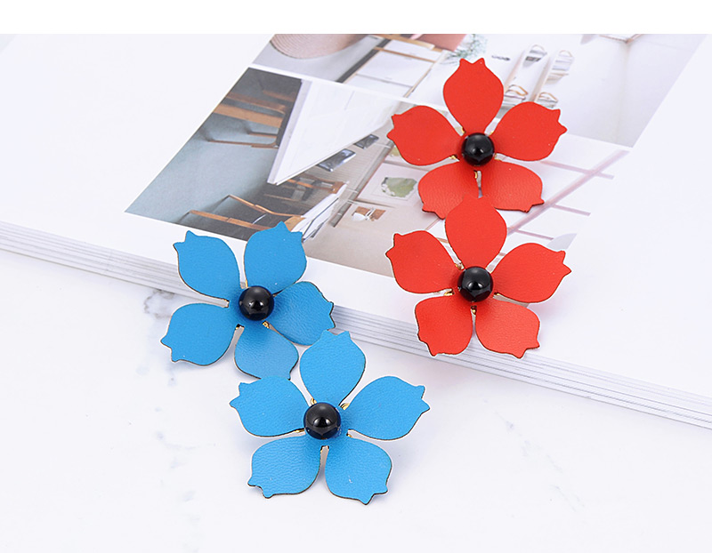 Fashion Blue Flower Shape Decorated Earrings,Stud Earrings