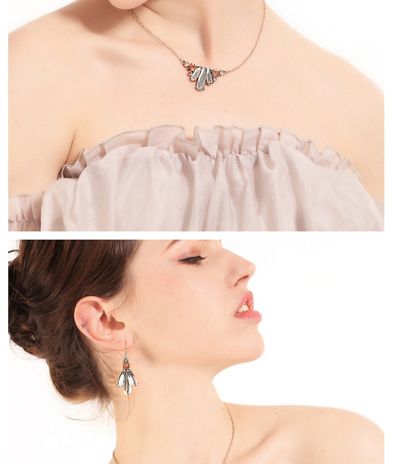 Fashion Silver Color Water Drop Shape Decorated Necklace,Pendants
