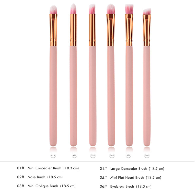 Fashion Pink Pure Color Decorated Makeup Brush (6 Pcs ),Beauty tools