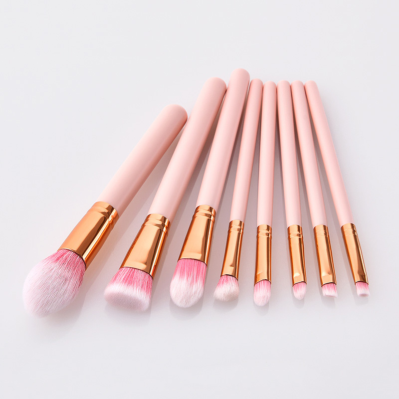 Fashion Pink Round Shape Decorated Makeup Brush (8 Pcs ),Beauty tools