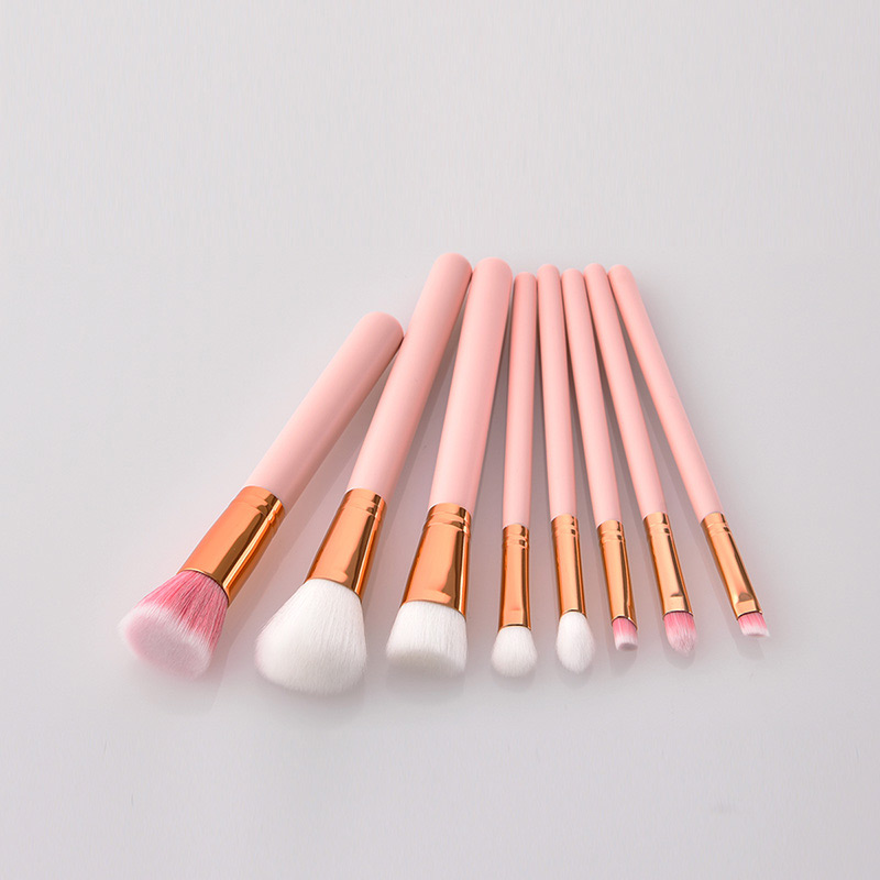Fashion Pink Color Matching Decorated Makeup Brush (8 Psc ),Beauty tools