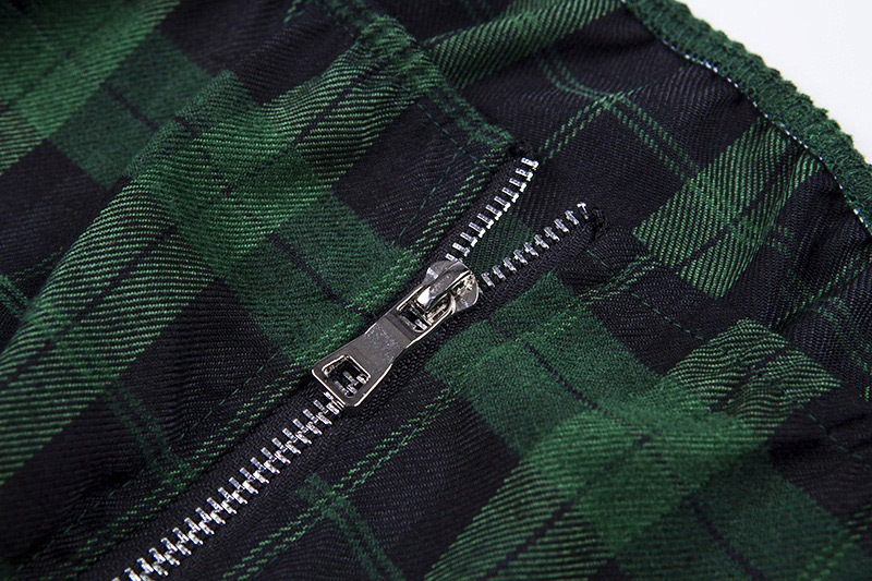Fashion Green+black Grid Pattern Decorated Trousers (2 Pcs ),Pants