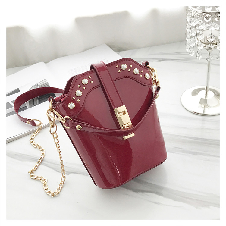 Fashion Red Lock Shape Decorated Shoulder Bag,Shoulder bags
