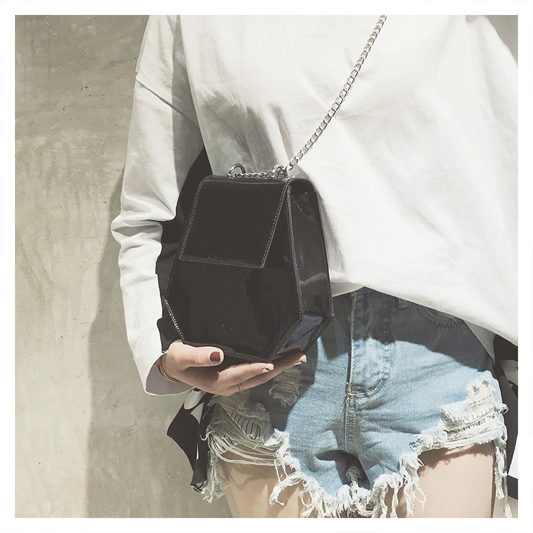 Fashion Black Rhombus Shape Decorated Shoulder Bag,Shoulder bags