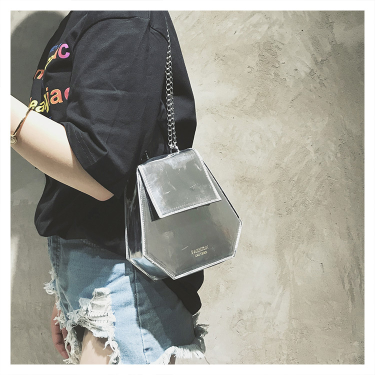 Fashion Silver Color Rhombus Shape Decorated Shoulder Bag,Shoulder bags