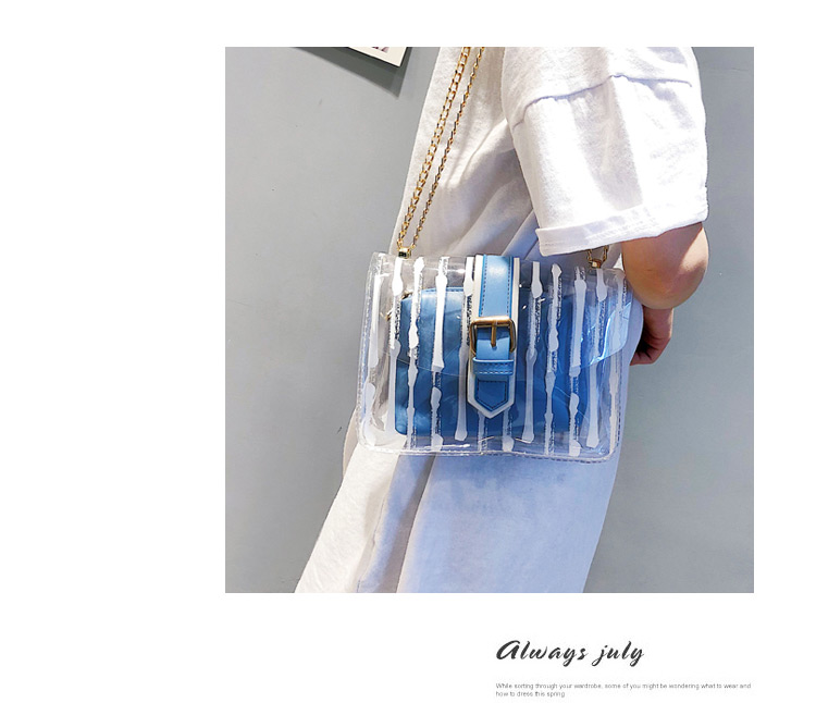 Fashion Blue Buckle Shape Decorated Shoulder Bag,Shoulder bags