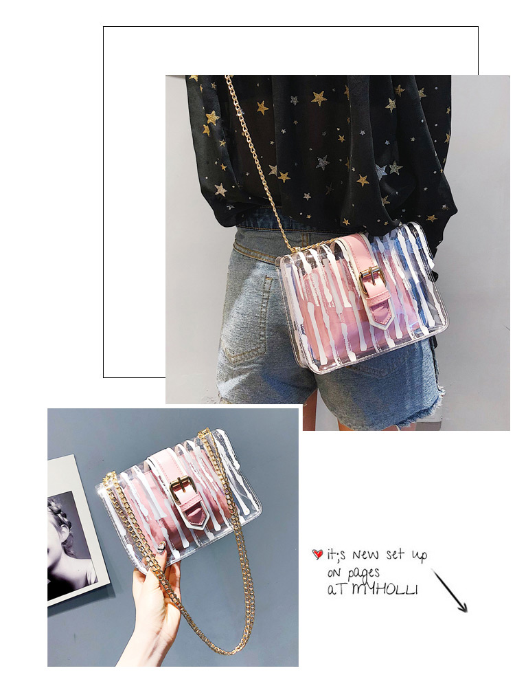 Fashion Pink Buckle Shape Decorated Shoulder Bag,Shoulder bags