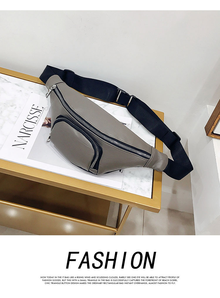 Fashion Gray Zipper Decorated Bag,Shoulder bags