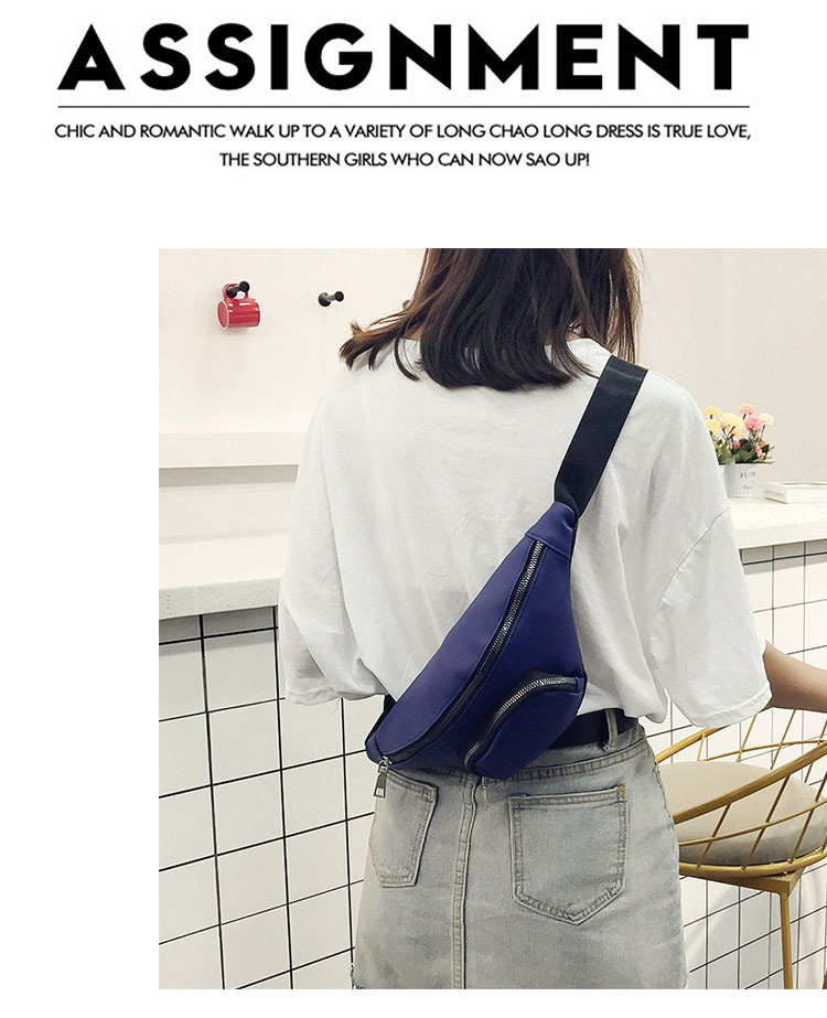 Fashion Blue Zipper Decorated Bag,Shoulder bags