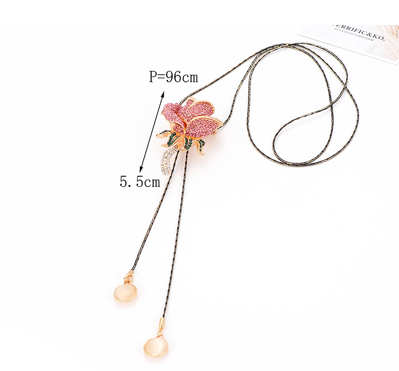 Fashion Plum Red Flower Shape Decorated Necklace,Multi Strand Necklaces
