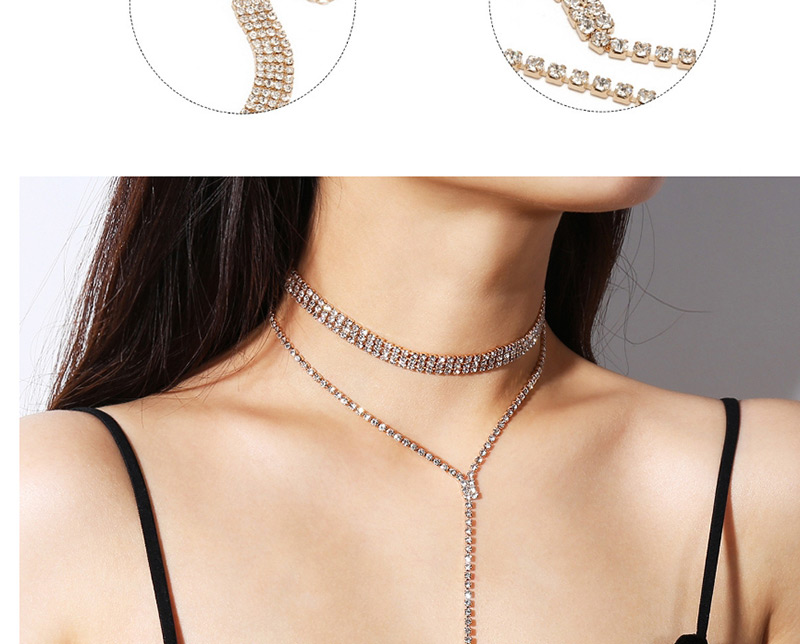 Fashion Silver Color Pure Color Decorated Necklace,Multi Strand Necklaces