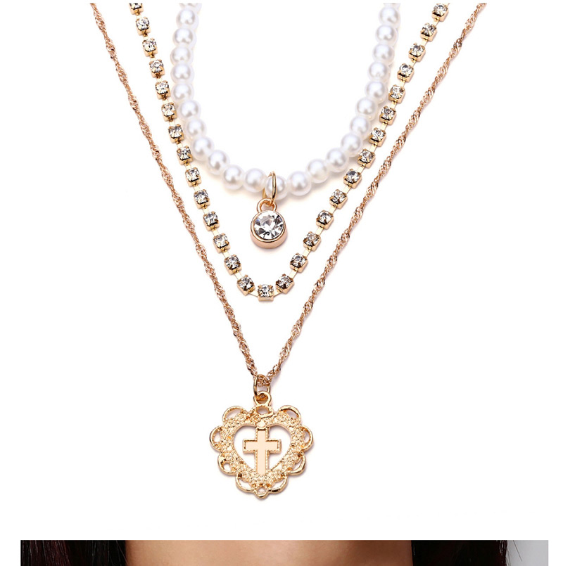 Fashion Gold Color Heart Shape Decorated Necklace,Multi Strand Necklaces