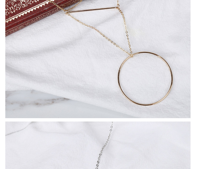 Fashion Gold Color Circular Ring Decorated Necklace,Pendants