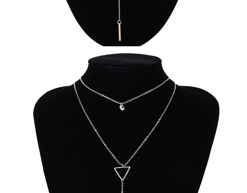 Fashion Gold Color Triangle Shape Decorated Necklace,Multi Strand Necklaces