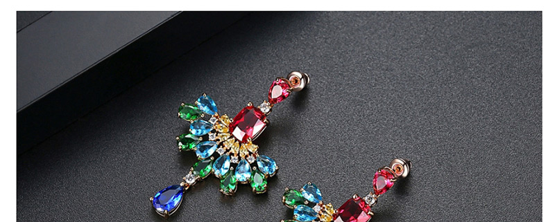 Fashion Multi-color Water Drop Shape Decorated Earrings,Earrings