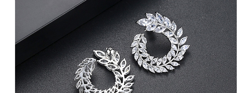 Fashion Silver Color Leaf Shape Decorated Earrings,Earrings