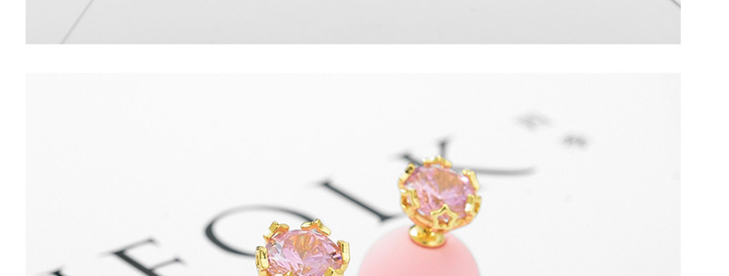 Fashion Plum Red +gold Color Diamond Decorated Earrings,Earrings