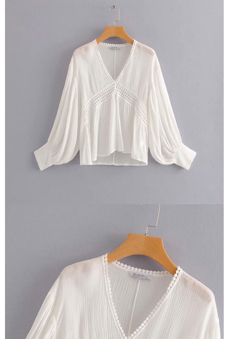 Fashion White Pure Color Decorated Shirt,Tank Tops & Camis