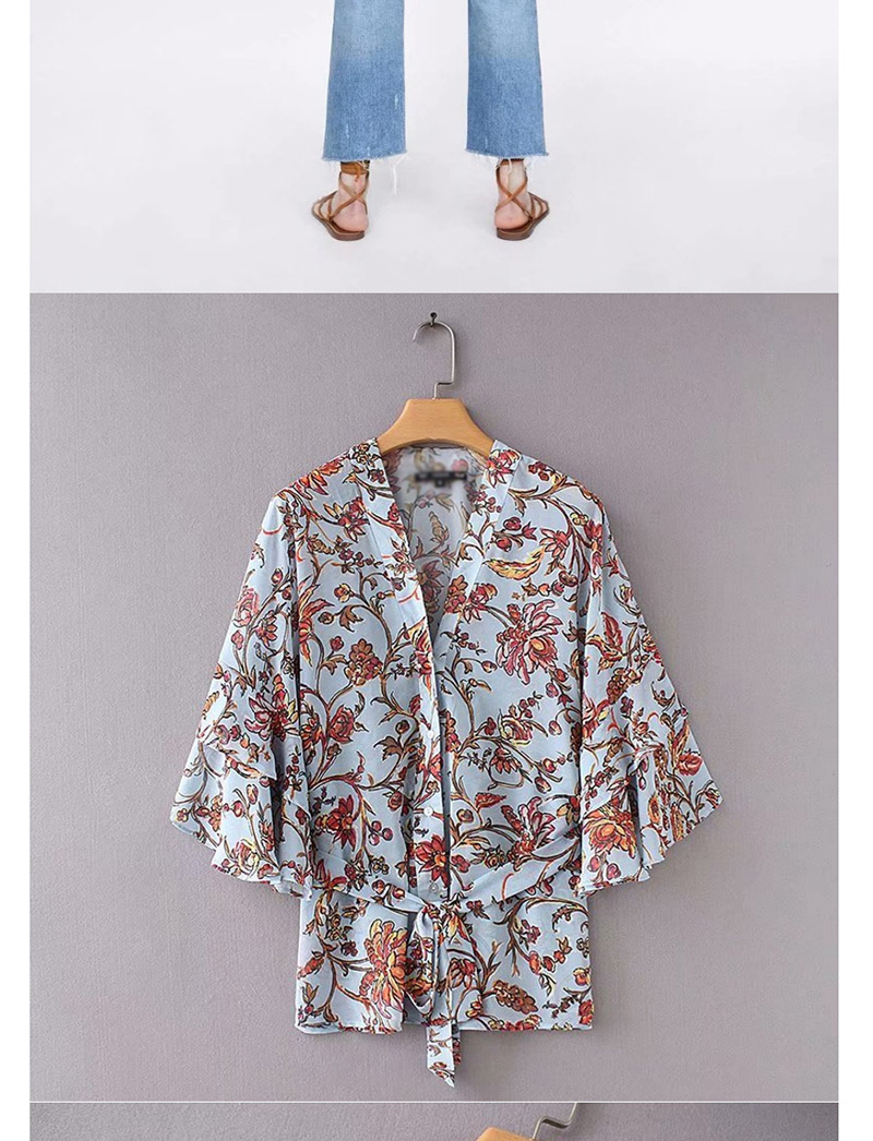 Fashion Multi-color Flower Pattern Decorated Shirt,Tank Tops & Camis