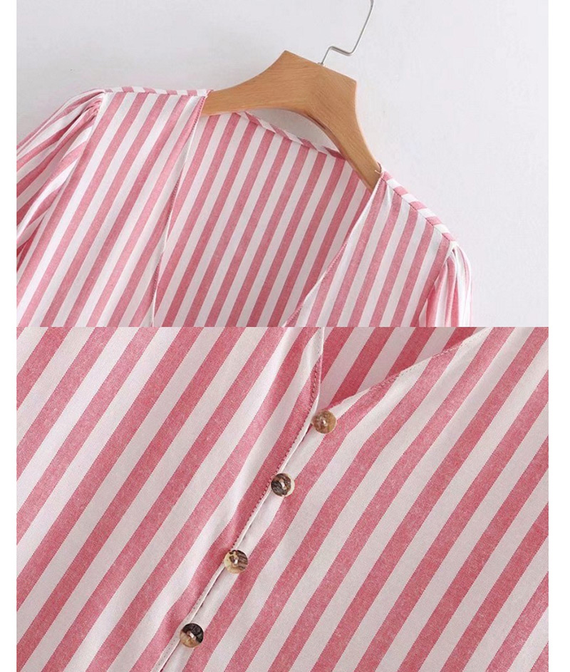 Fashion Pink Stripe Pattern Decorated Shirt,Tank Tops & Camis