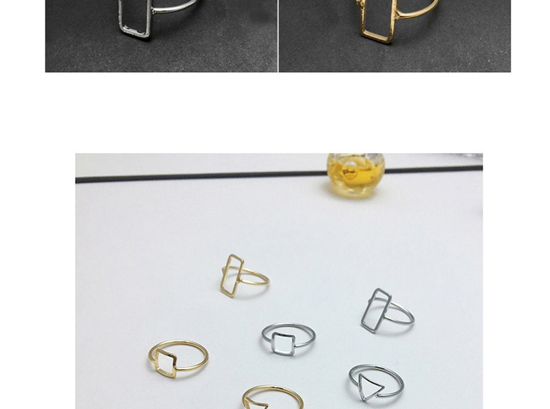 Fashion Gold Color Square Shape Decorated Ring,Fashion Rings