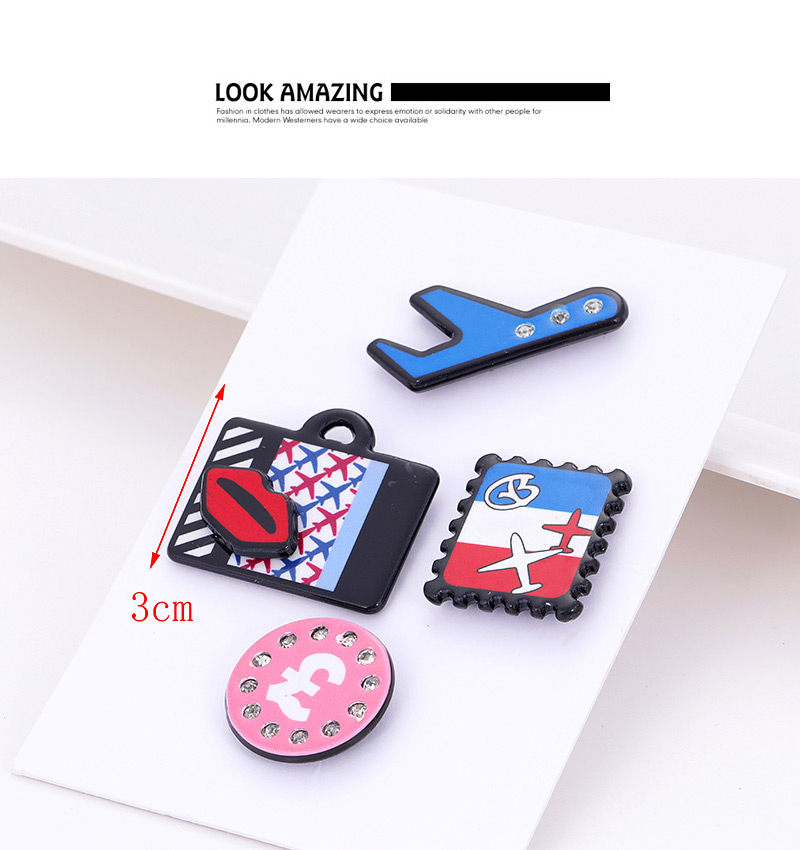 Fashion Multi-color Lip&airplanes Decorated Brooch(4pcs),Korean Brooches