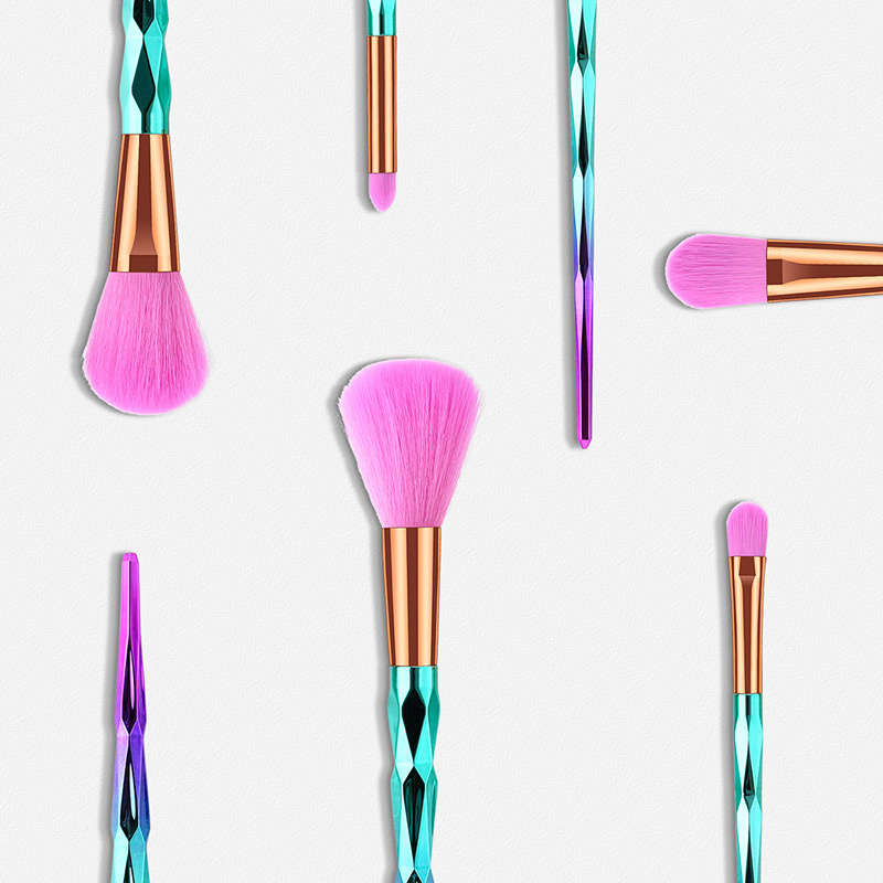 Fashion Multi-color Sector Shape Decorated Makep Brush (5pcs ),Beauty tools