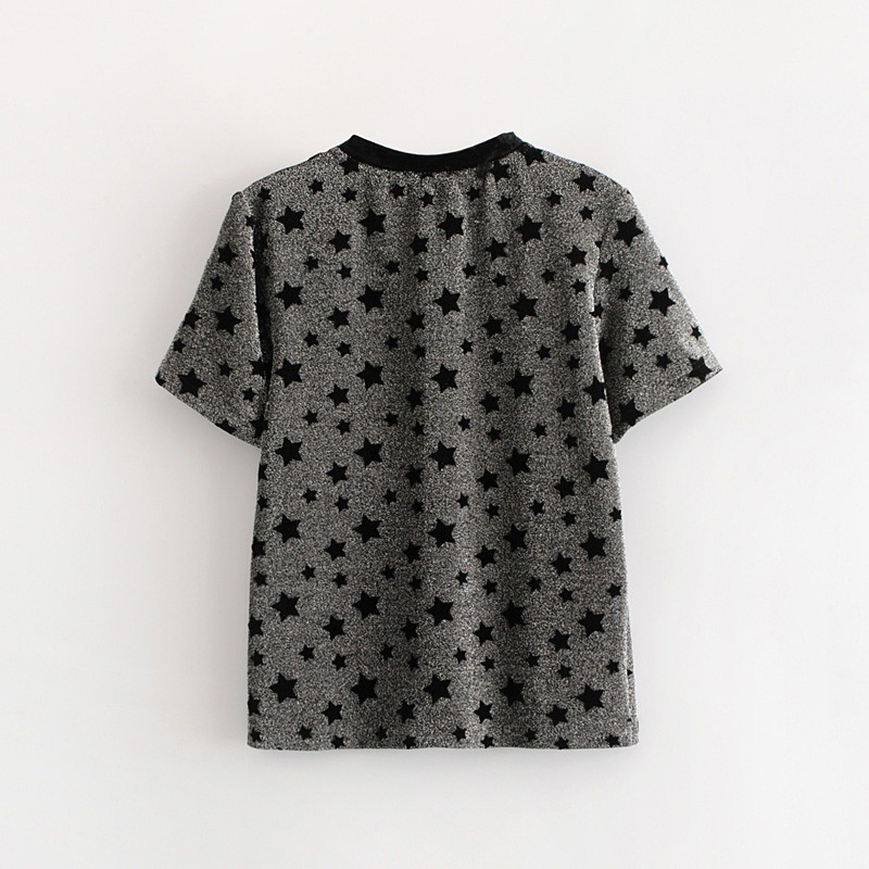 Fashion Black Star Pattern Decorated Shirt,Tank Tops & Camis