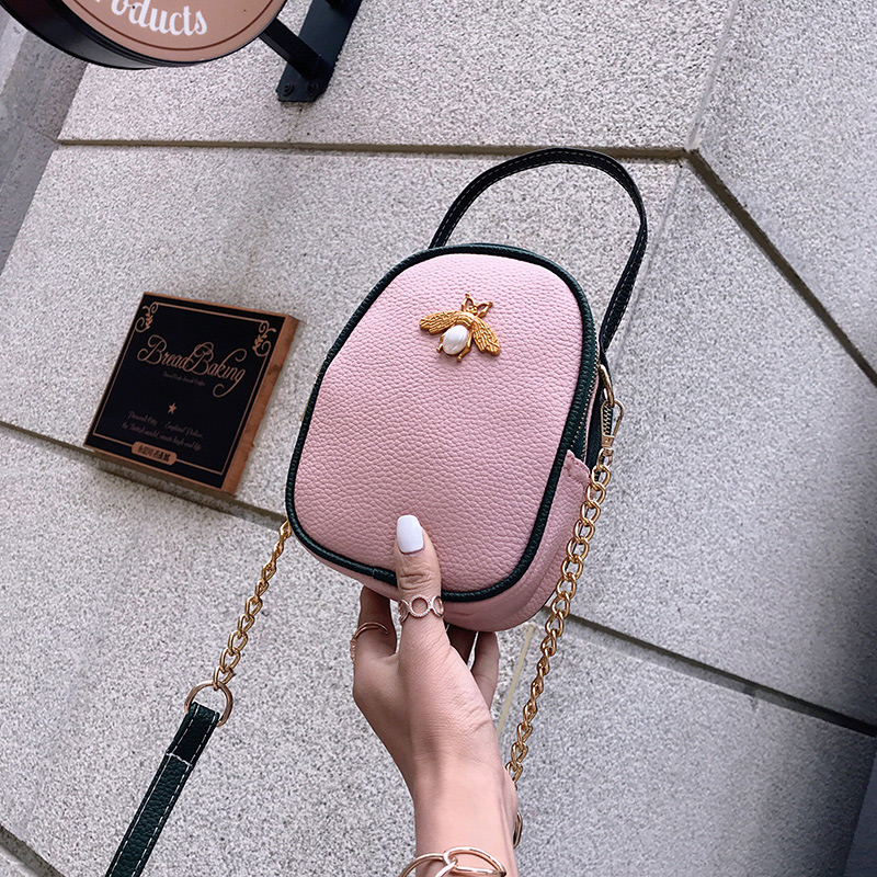 Fashion Pink Insect Shape Decorated Shoulder Bag,Handbags