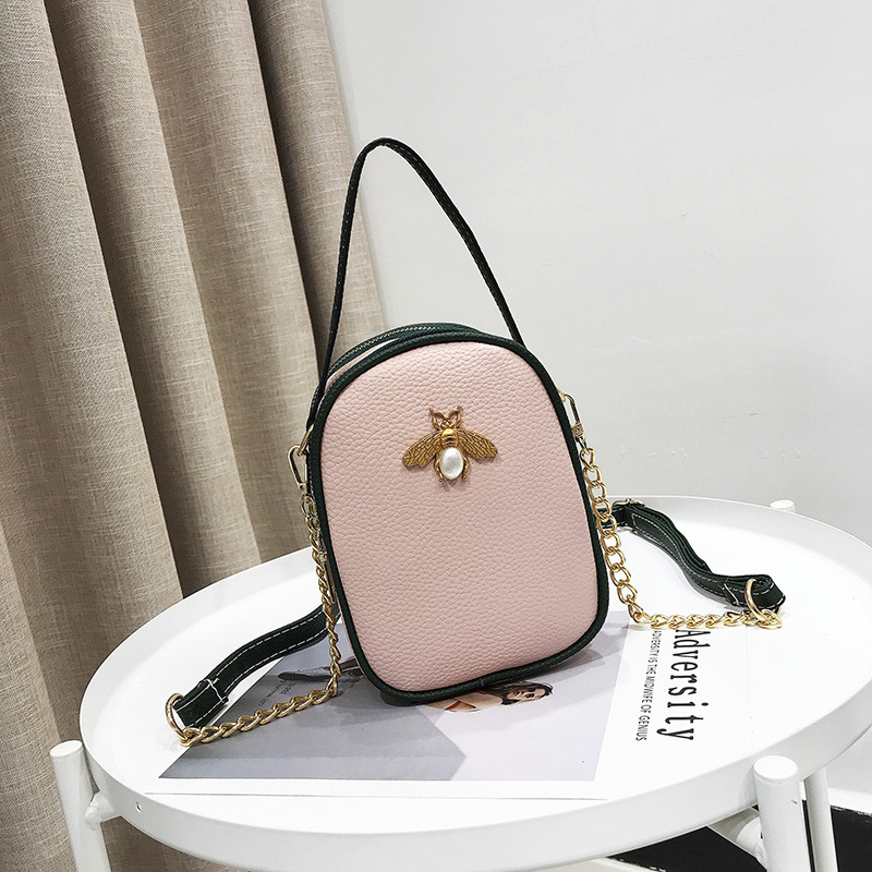 Fashion Pink Insect Shape Decorated Shoulder Bag,Handbags