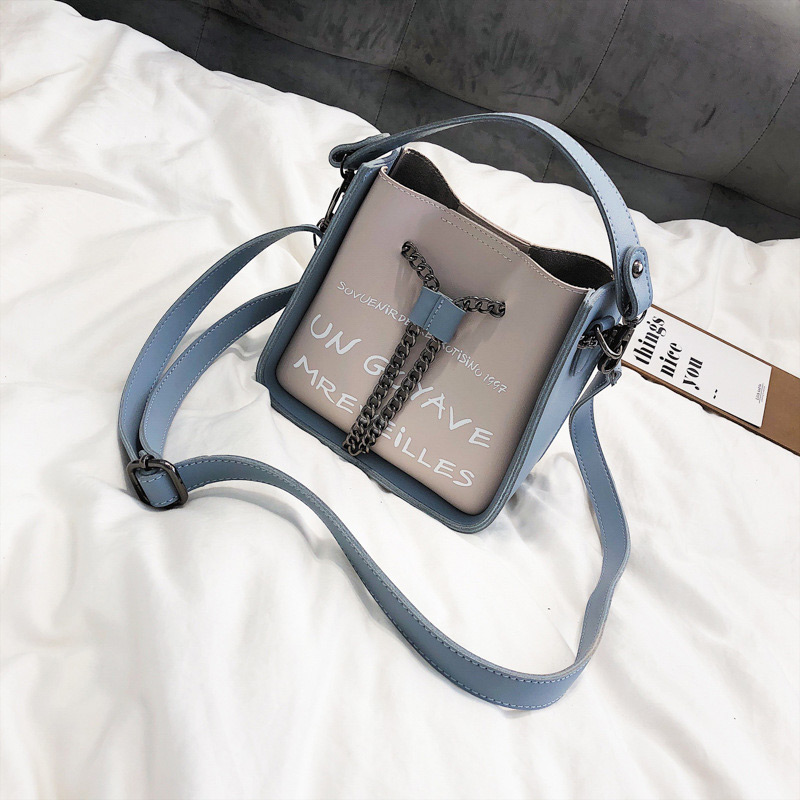 Fashion Light Gray Letter Pattern Decorated Shoulder Bag (2 Pcs ),Handbags