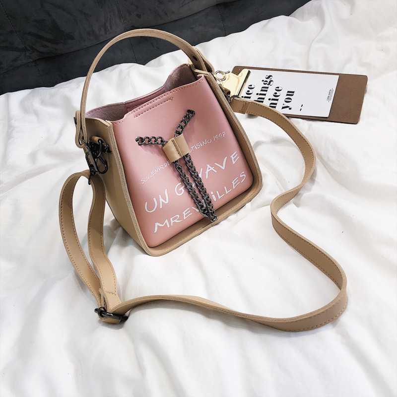 Fashion Black Letter Pattern Decorated Shoulder Bag (2 Pcs ),Handbags