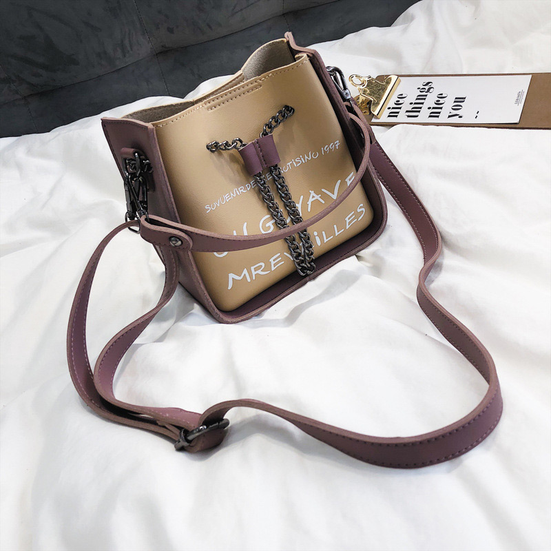 Fashion Black Letter Pattern Decorated Shoulder Bag (2 Pcs ),Handbags