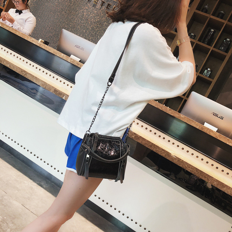 Fashion Black Star Shape Decorated Shoulder Bag,Handbags