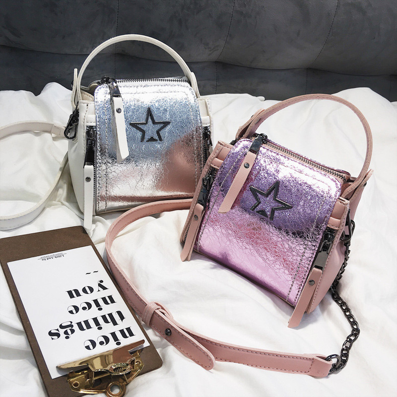 Fashion Pink Star Shape Decorated Shoulder Bag,Handbags