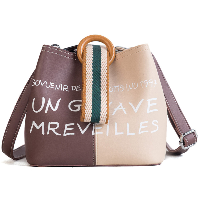 Simple Pink Letter Pattern Decorated Shoulder Bag (2 Pcs ),Handbags