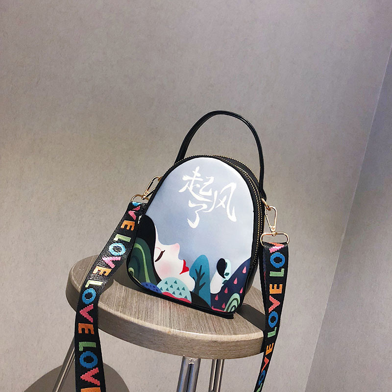 Simple Multi-color Gril&dog Pattern Decorated Shoulder Bag,Handbags