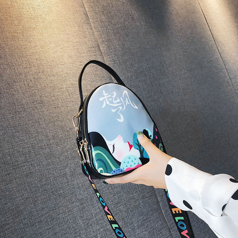 Simple Multi-color Gril&dog Pattern Decorated Shoulder Bag,Handbags
