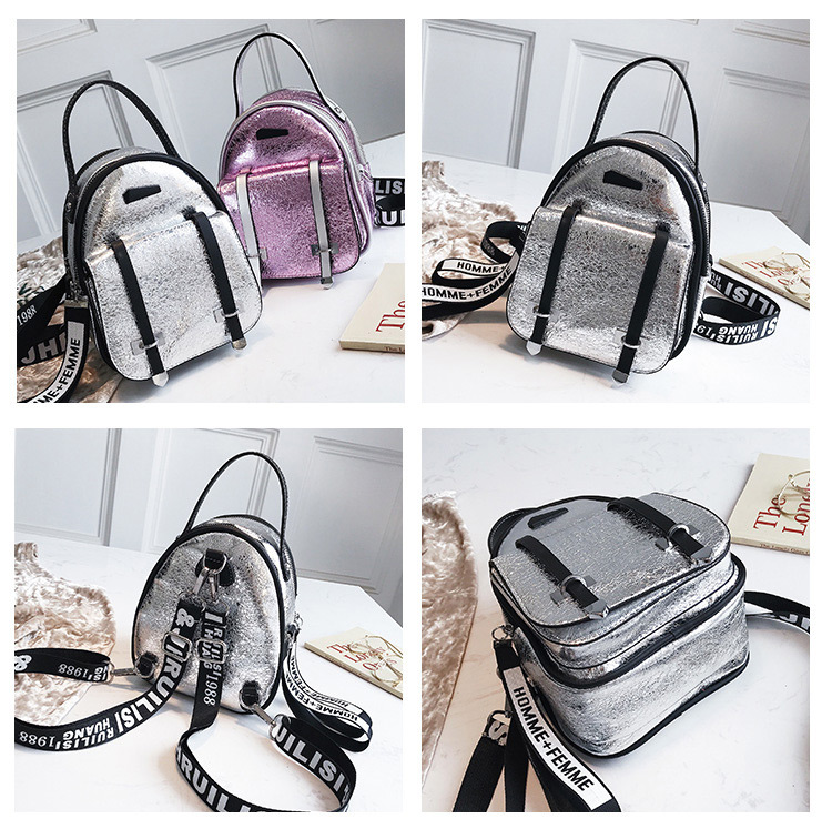 Fashion Silver Color Letter Ribbon Decorated Backpack,Backpack