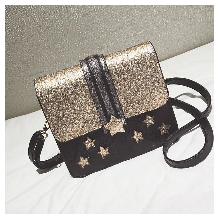Fashion Black Star Shape Decorated Shoulder Bag,Messenger bags
