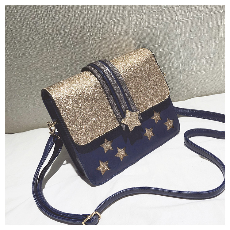 Fashion Black Star Shape Decorated Shoulder Bag,Messenger bags